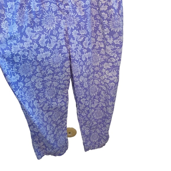Vintage Honors Intimate Purple Patterned Jumpsuit Button Up Sleeveless Size M - Picture 5 of 7